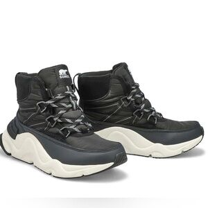 Sorel Black and White Ankle Boots